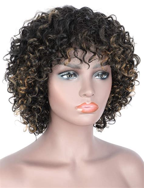 dark brown wig short